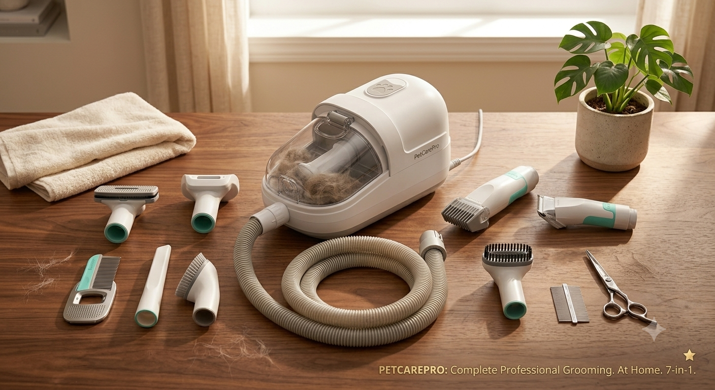PetCarePro 7-in-1 Grooming Vacuum Kit