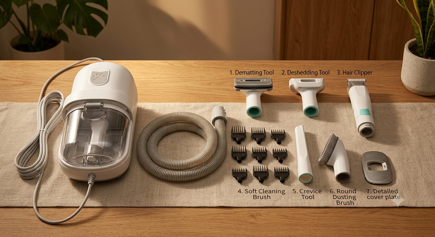 PetCarePro 7-in-1 Grooming Vacuum Kit